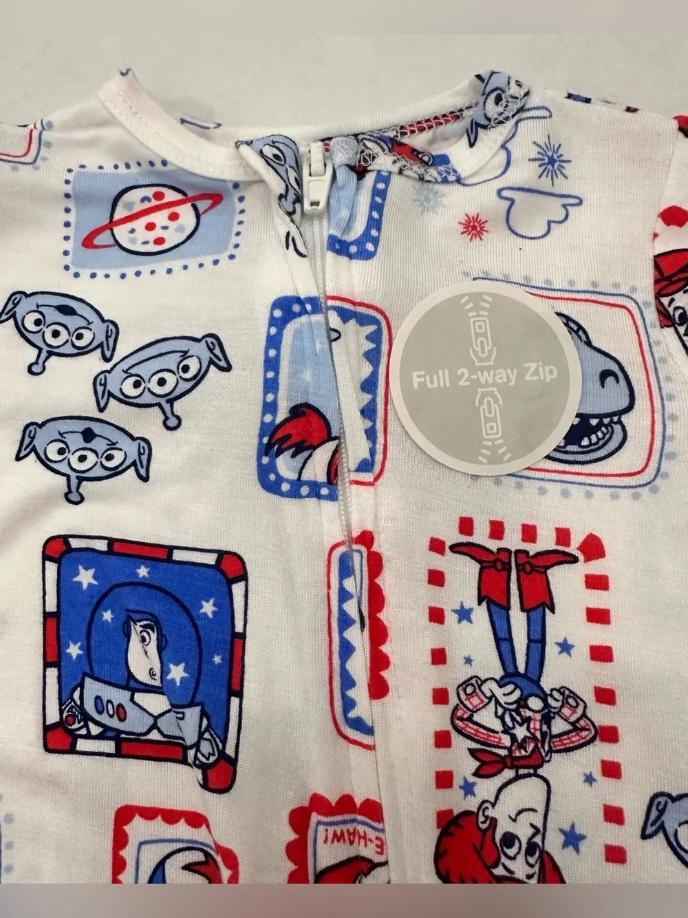Toy Story Baby Boys Cozy and Comfortable Americana 1 Piece Footed Sleep and Play